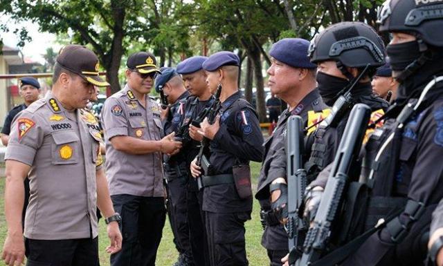 Brimob Polda Riau BKO 490 Personel Untuk Pengamanan Pemilu 2019
