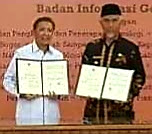 Wali Kota Padang Mahyeldi Tandatangani MoU Informasi Geospasial