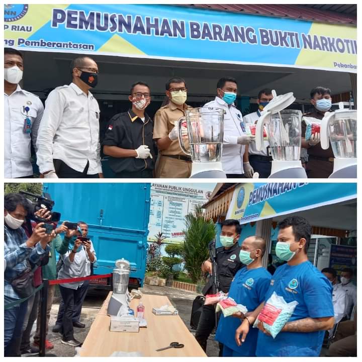 BNNP Riau Musnahkan 6 Ribu lebih Pil Ekstasi Yang Akan Dikirim Melalui Jasa Ekspedisi J&T 