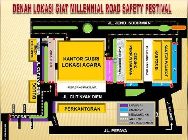 Polresta Pekanbaru Alihkan Arus Lalu Lintas Untuk Gelaran Millennial Road Safety Festival