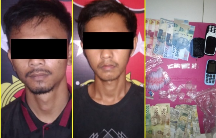 Mantap Polsek Tambusai Utara, Tangkap Dua Pelaku Narkotika Jenis Shabu-shabu Di KM 24 Mahato