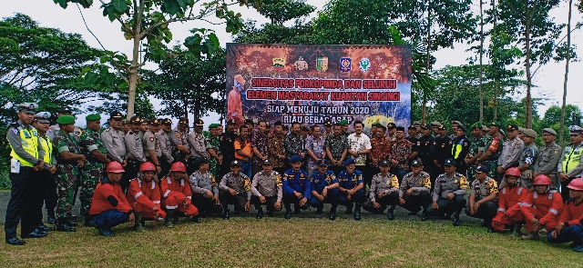 Menuju Tahun 2020 Riau bebas asap,  Polres Kuansing dan Forkopimda Apel Bersama.