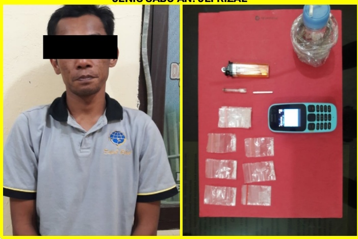 Saat Di Geledah Polisi, Warga Babussalam Di Temukan Menyimpan 6 Paket Sabu-Sabu