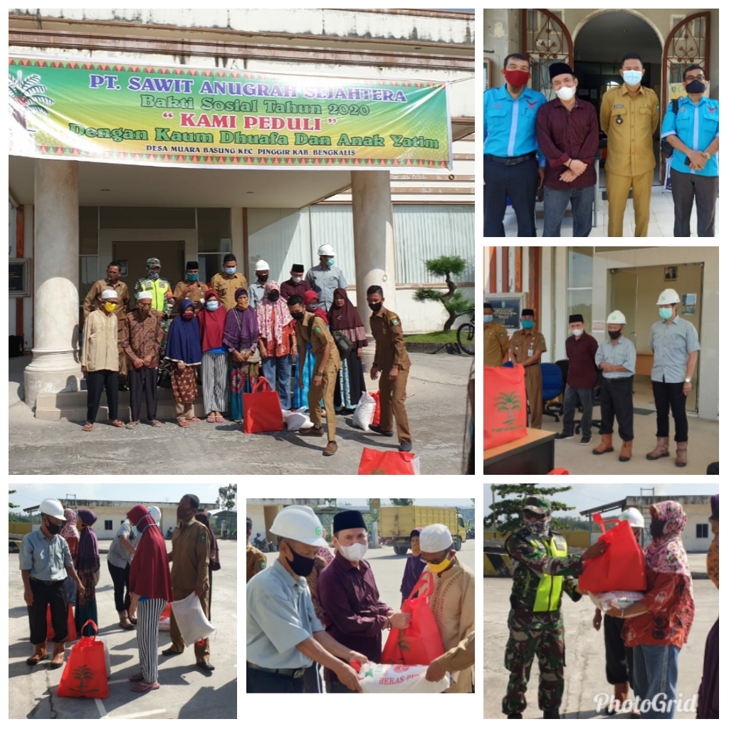 PT SAS Muara Basung Bagikan Sembako Pada Kaum Dhuafa dan Anak Yatim