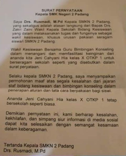 Aturan Jilbab di SMKN 2 Padang Kontroversi, Dilapor ke Mendikbud, Komnas HAM hingga Nuai Kritik DPR 