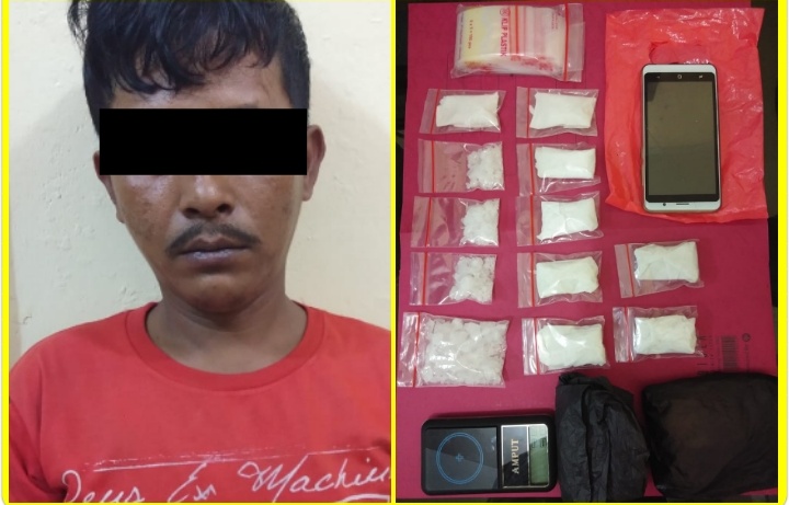 Nyambi Dagang Sabu Seorang Petani di Bondar Dibekuk Satres Narkoba Polres Rohul