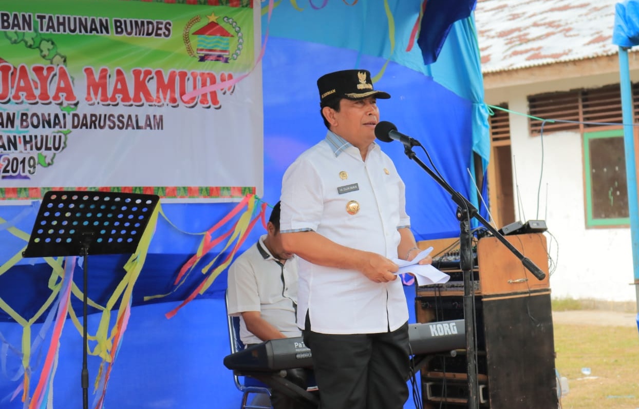 Bupati Sukiman Resmikan Pasar Tripa dan Unit Usaha Depot Air Minum Bumdesa Mandiri Jaya Makmur