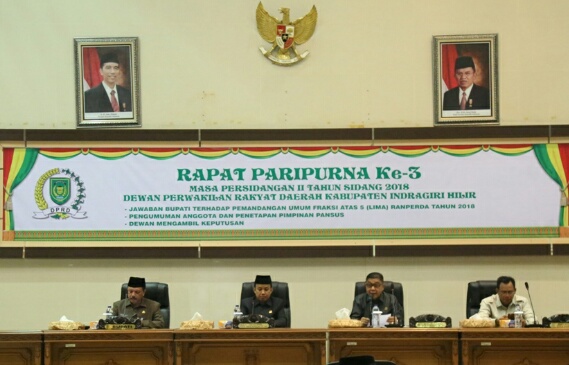 Sekda Inhil Hadiri Rapat Paripurna ke 3 Tahun 2018