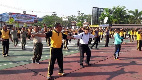 Polri dan Forkopimda Olahraga Bersama untuk Tingkatkan Sinergitas Pemilu Tahun 2019