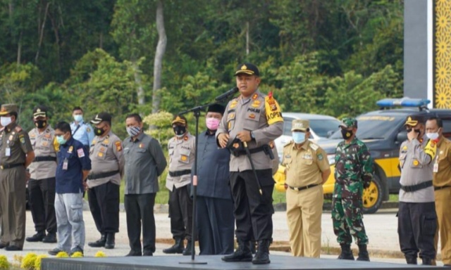 Kapolres Rohul Tetap Tekankan Protokol Kesehatan Covid-19 ke Masyarakat
