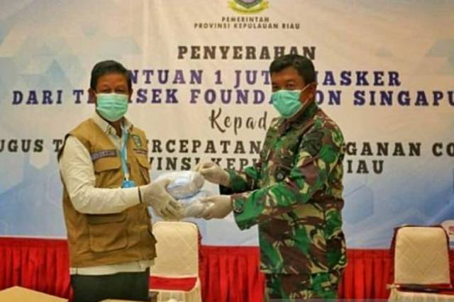 Guna Penanganan COVID-19 di Kepri, Singapura Bantu 2 juta Masker 