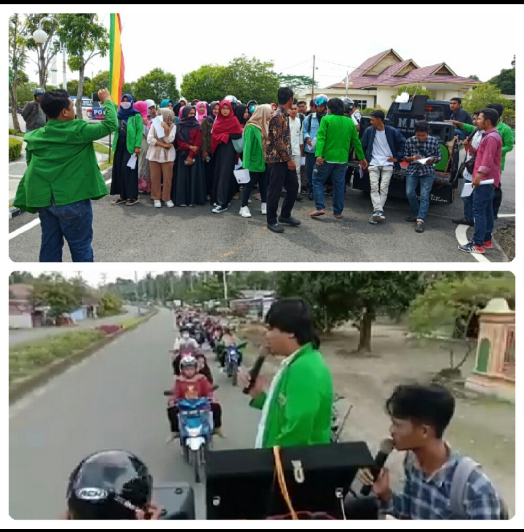 BEM UPP Mengadakan Aksi Damai Di Depan Kantor Bupati Rohul, Ini Tuntutan Mahasiswa ....!!!