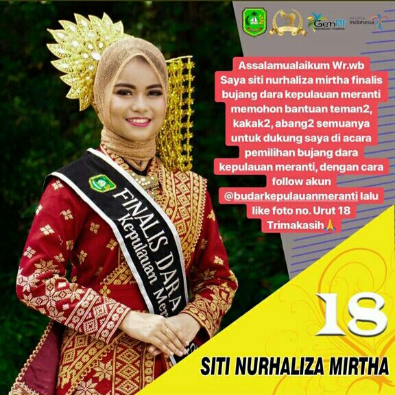 Bujang Dara Kepulaun Meranti 2019 : Siti Nurhaliza Mirtha Mohon Dukungan Masyarakat