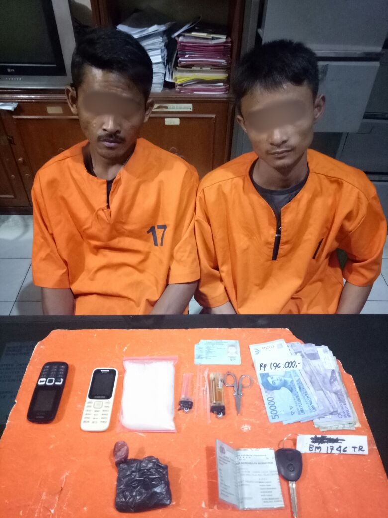 Sat Res Narkoba Polres Inhil Amankan 2 Lelaki Pemilik Sabu