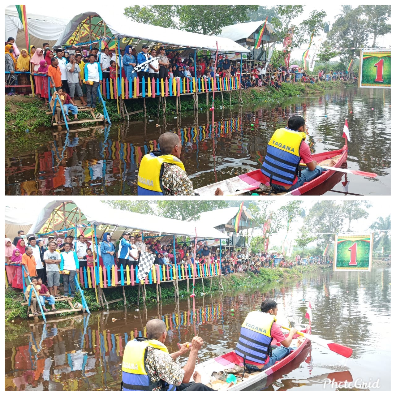 Bupati Rohul H.Sukiman Buka Lomba Pacu Sampan Di Danau Purieh
