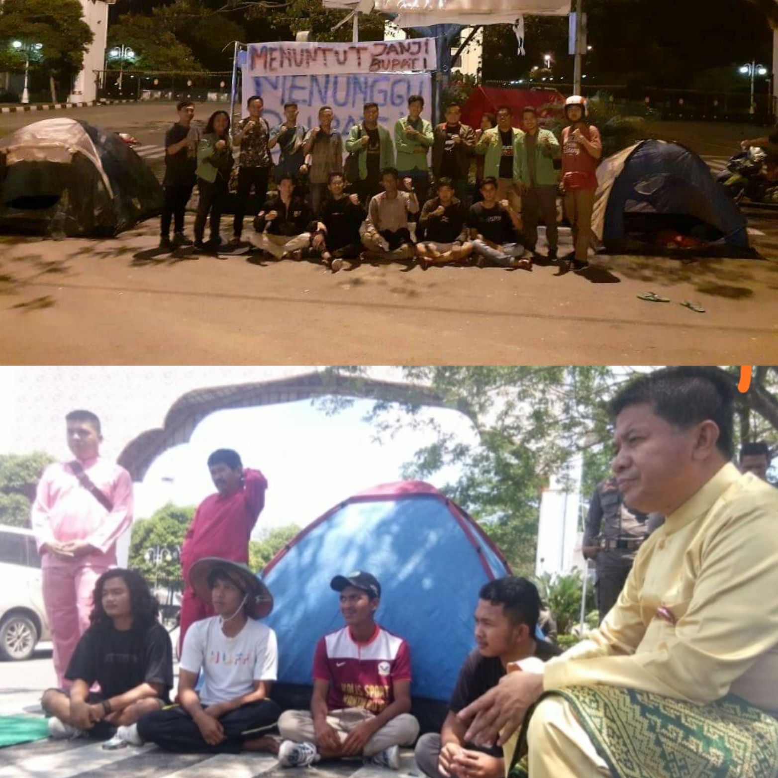 Aksi Kemah Di Bundaran Ratik Togak, Sekda Rohul Janji Fasilitasi Mahasiswa Jumpa Bupati