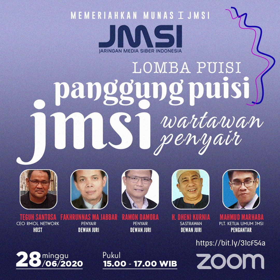 Jelang Munas I, JMSI Gelar Lomba Baca Puisi Virtual Diikuti Wartawan - Penyair  Seluruh Indonesia