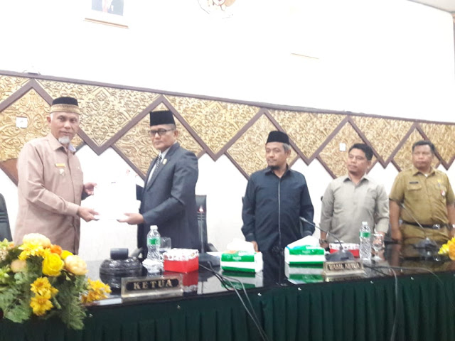 Rapat Paripurna DPRD Padang, 6 Fraksi Setuju Ranperda RPJMD 2020 Jadi Perda