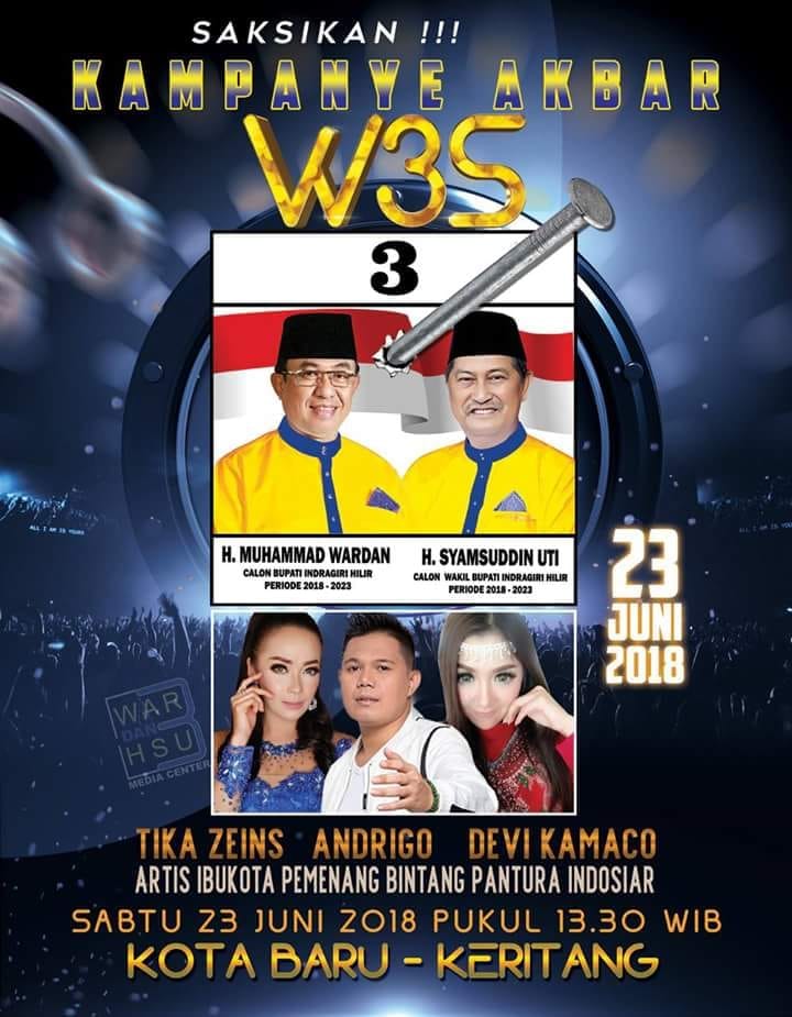 Kampaye Akbar Wardan-SU, di Meriahkan Tiga Artis Ibukota Jakarta di Kotabaru