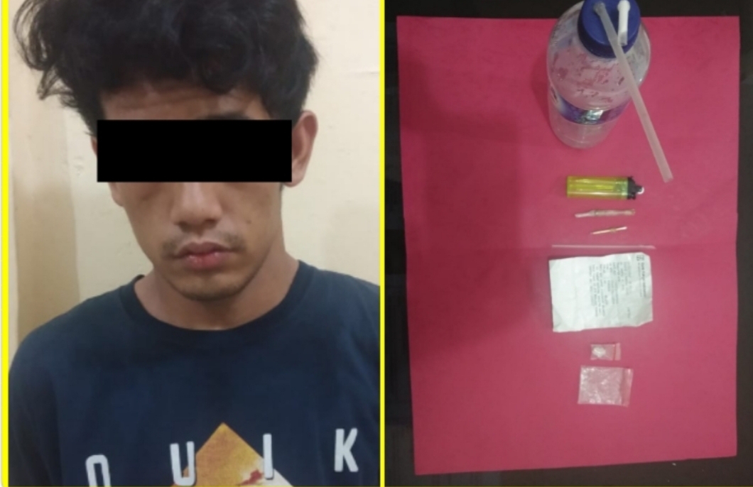 Lagi Asik Pesta Shabu-shabu Di Gubuk,  Anak Kades Batang Kumu Diciduk Pak Polisi