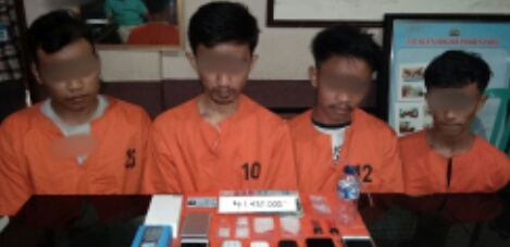 Polres Inhil Amankan 4 Paket Sabu dan Empat Remaja Pria