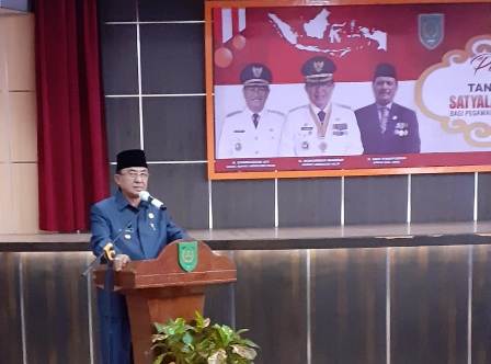 Bupati Inhil Sematkan Anugerah Satyalancana Karya Satya Bagi PNS 