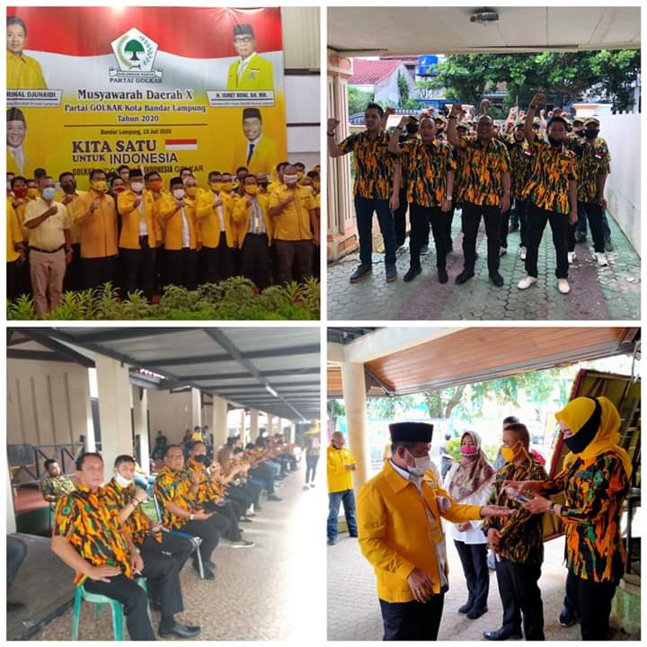 Ratusan Personil AMPG Lampung Gelar Apel Siaga di Musda Golkar Bandar Lampung