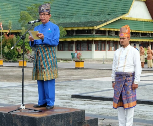 Bupati Inhil Pimpin Upacara Pencanangan Penguatan Muatan Lokal Budaya Melayu