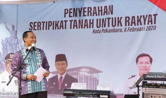 Pemko Pekanbaru akan Tuntaskan Sertifikasi Aset Tanah dan Bagikan Sertifikat Program PTSL Tahun 2019