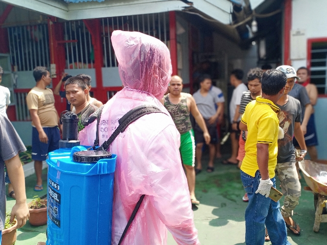 Lapas Kelas IIB Teluk Kuantan, Lakukan Penyemprotan Desinfektan 