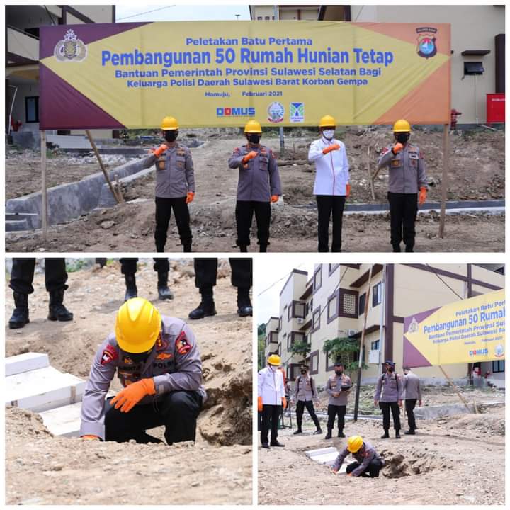 Gubernur Sulsel dan Kapolri Resmikan Pembangunan Rumah Polisi Korban Gempa di Sulbar