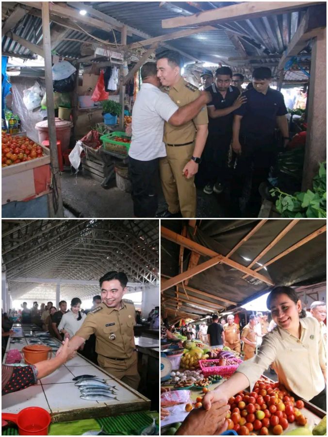 Bupati Sangihe Kunjungi Pasar Towo’e, Pedagang Sambut dengan Haru