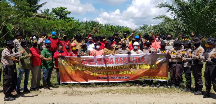 Apel Siaga Karhutla dan Simulasi di Kecamatan Ujung Batu