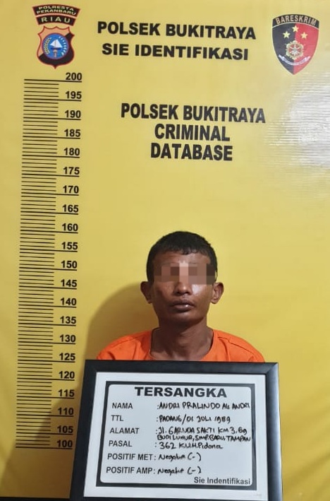 Maling Motor di Depan Pemiliknya, Pemuda Tampan di Amankan Polsek Bukit Raya