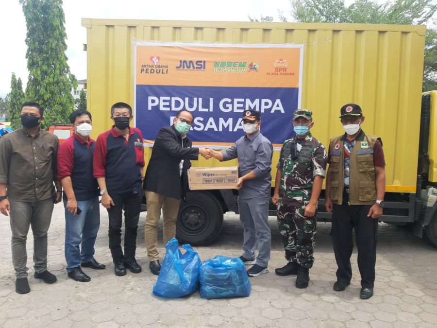 Bantu Korban Gempa Pasaman, JMSI Gandeng Artha Graha, SPR Plaza Padang dan Korem 032/Wirabraja