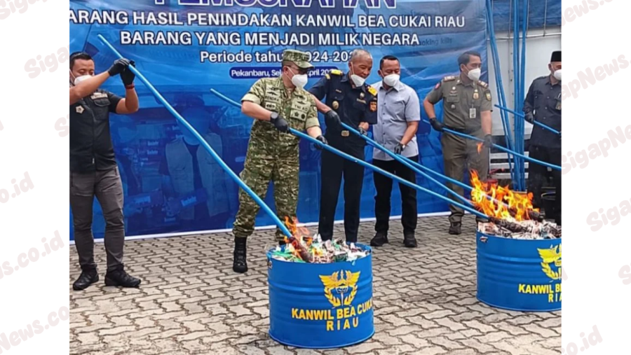 Bea Cukai Riau Musnahkan Barang Ilegal Rp44,8 Miliar, 12 Tersangka Diproses