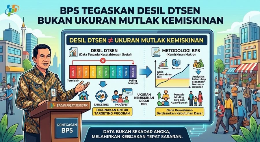 BPS Tegaskan Desil DTSEN Bukan Ukuran Mutlak Kemiskinan