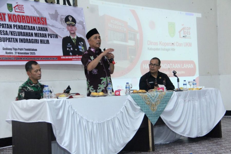 Bupati Inhil Pimpin Rakor Percepatan Pendataan Lahan Koperasi Merah Putih