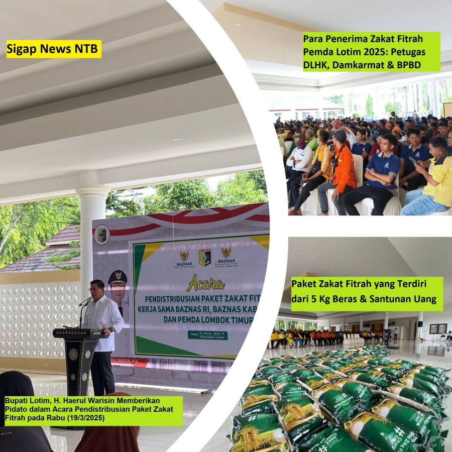 Bupati Lotim Hairul Warisin Dukung Petugas Lapangan dengan Pembagian 630 Paket Zakat Fitrah
