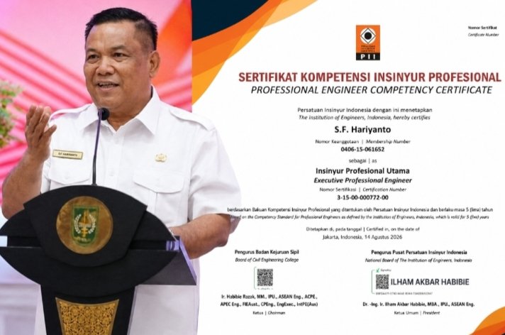 Catat Sejarah Keinsyuran Indonesia, SF Hariyanto Jadi Gubernur Pertama di Indonesia Raih IPU 