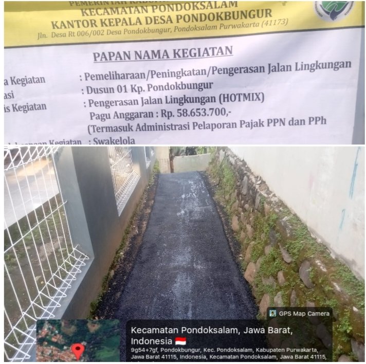 Dana Desa 2026, Jaling Rusak RT 02 Pondokbungur Disulap Hotmix