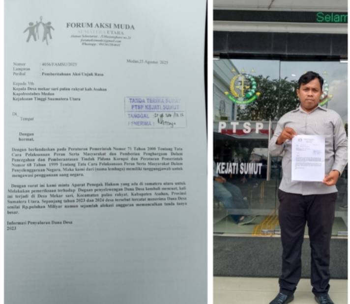 Dana Desa Mekar Sari Diduga Bermasalah, Aktivis Desak Kejati Sumut Bertindak