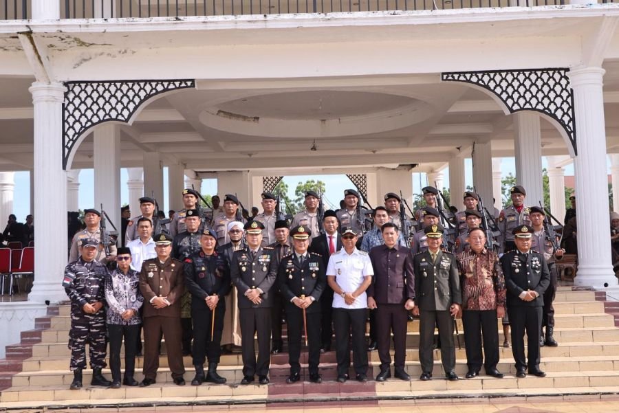 Dandim 0321/Rohil Hadiri Upacara Dan Sampaikan Selamat HUT Bhayangkara ke-80