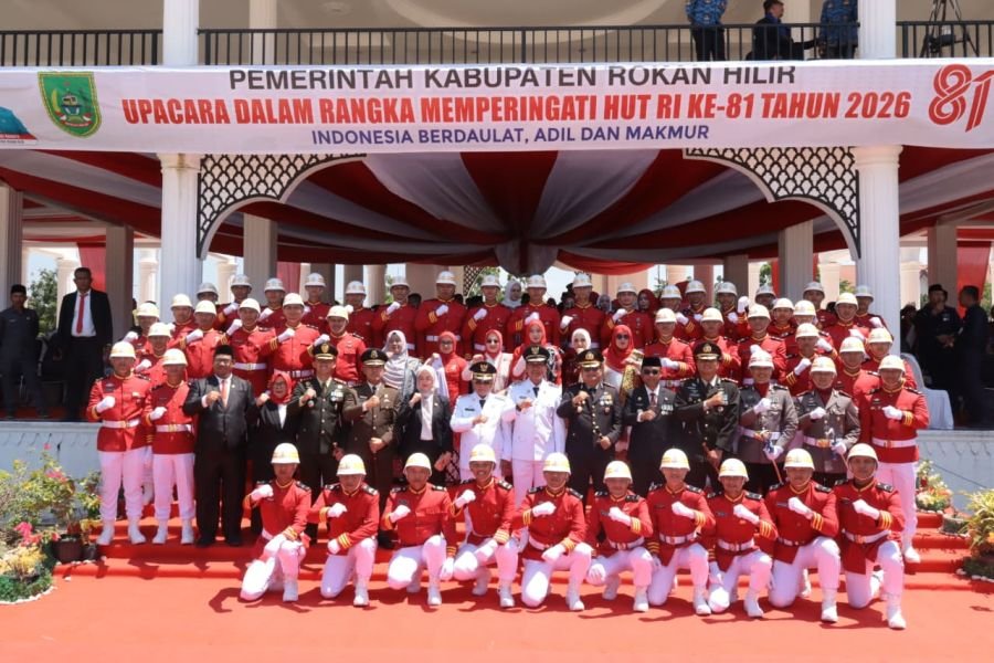 Dandim Rohil Hadiri Upacara Detik-Detik Proklamasi Kemerdekaan RI ke-81