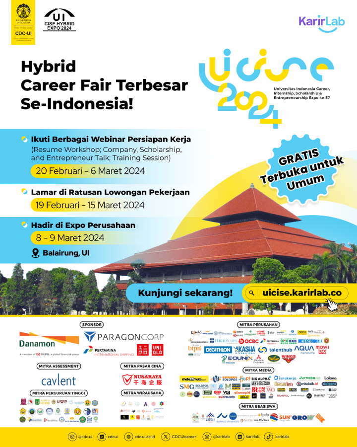 Didukung oleh KarirLab: Hybrid Career Fair Terbesar UI CISE