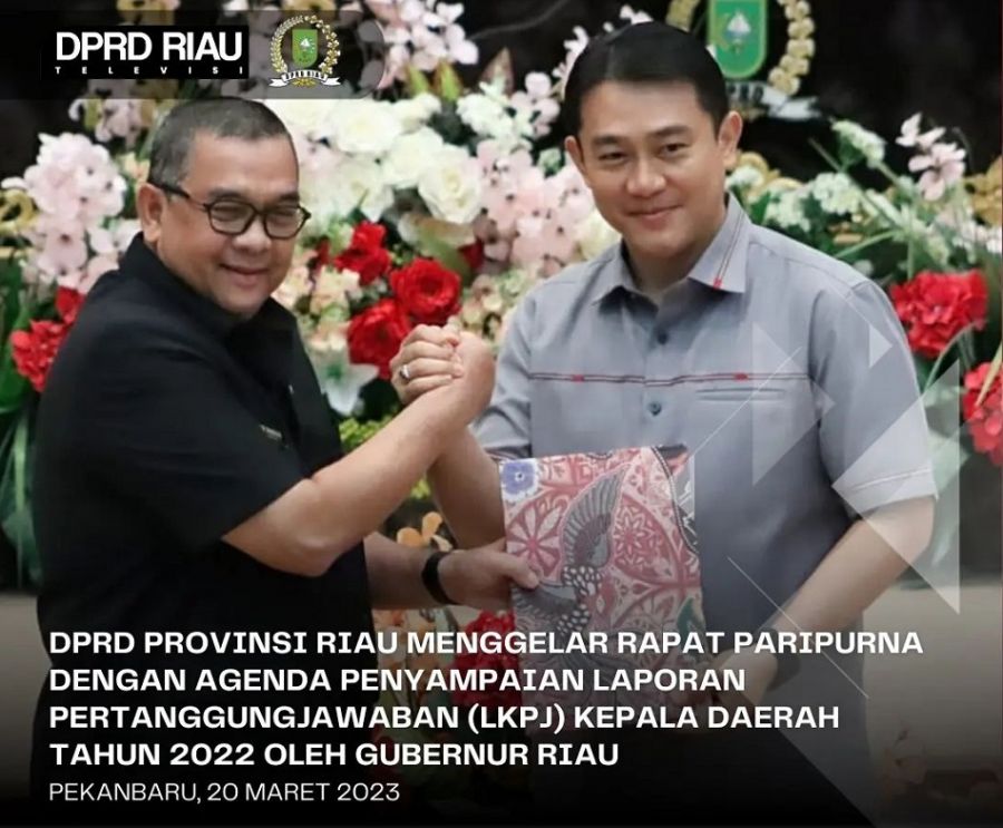 DPRD Riau Gelar Rapat Paripurna Penyampaian LKPJ Kepala Daerah 2022