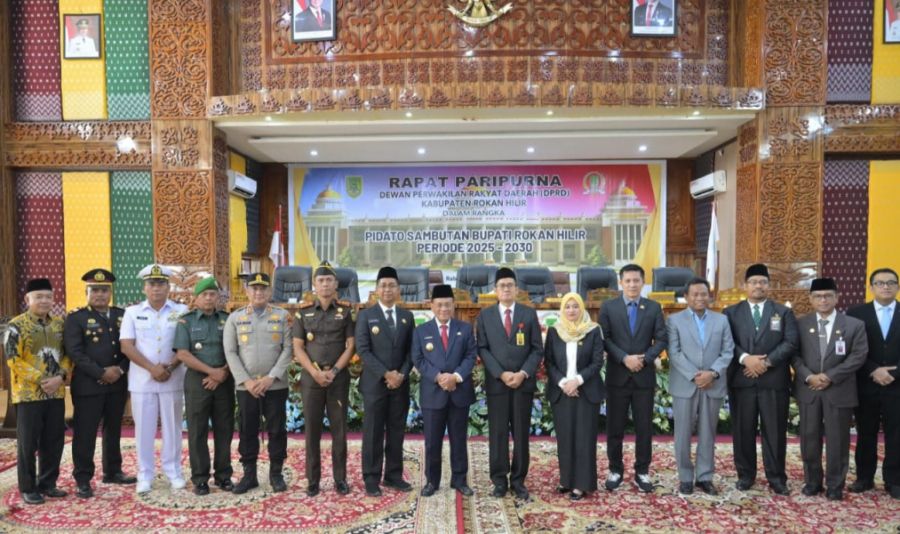 DPRD Rohil Gelar Rapat Paripurna Pidato Bupati Periode 2025-2030