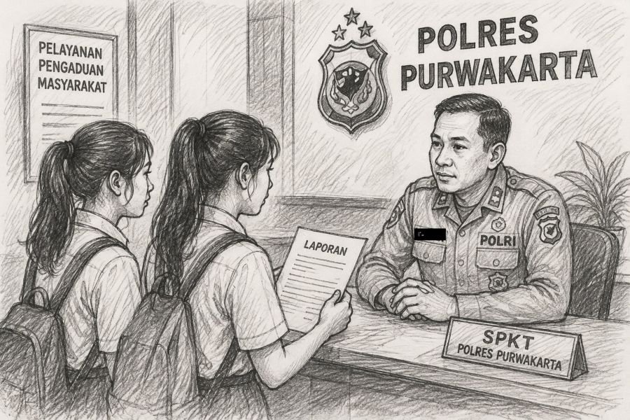 Dua Siswi PKL Laporkan Oknum Perangkat Desa Darangdan ke Polres Purwakarta