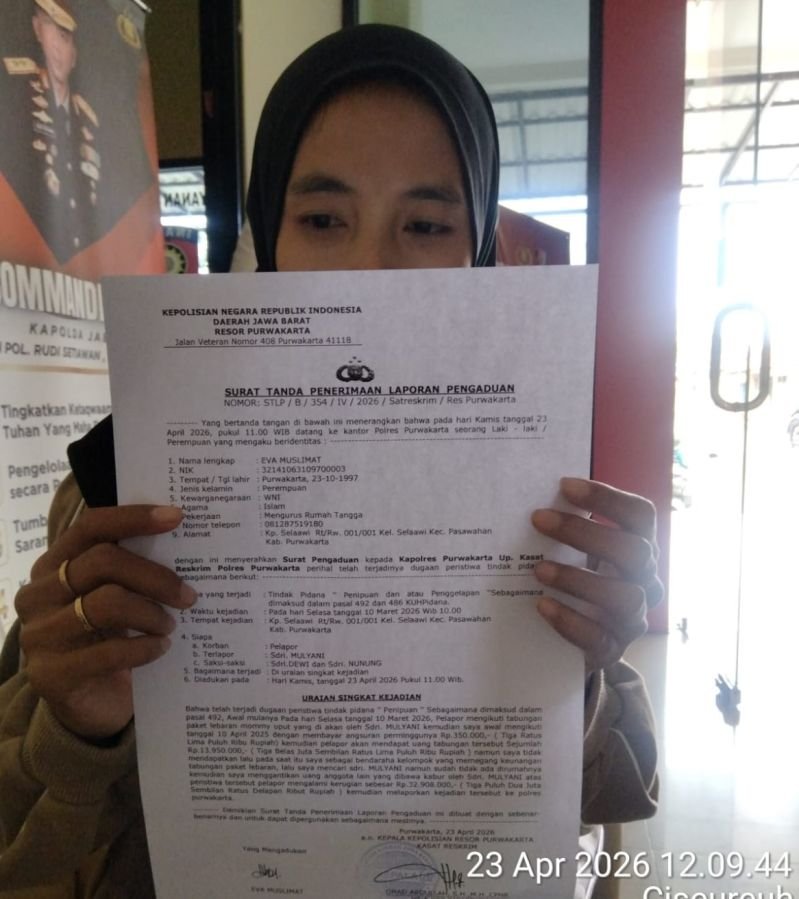 Dugaan Penipuan Tabungan Hari Raya, Korban Lapor Polres Purwakarta