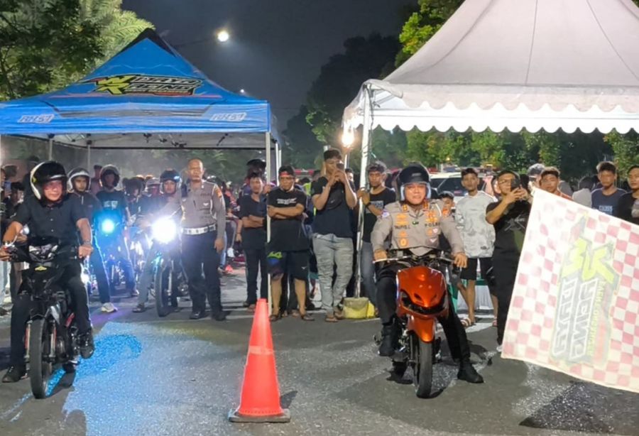 Dukung Aksi Pembalap Pekanbaru, Polda Riau Resmikan Lintasan Drag Bike